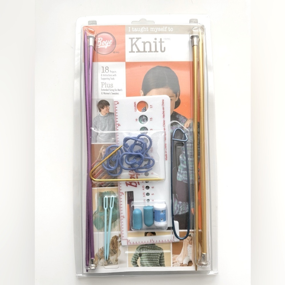 "I Taught Myself to Knit" Kit for beginners and intermediate knitters